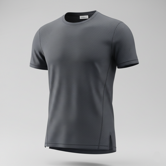 Terraza Pulse Mesh Training Tee — Charcoal