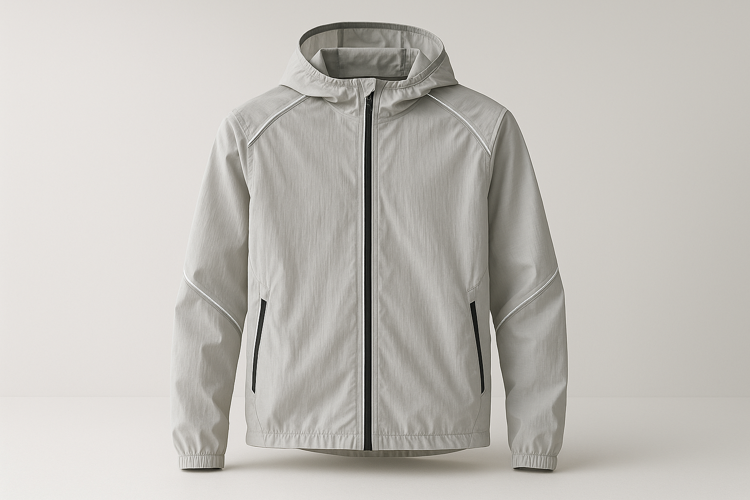 Packable, water-resistant shell with adjustable hem and reflective trims. Best for windy runs, drizzly commutes, and travel packing. in the color cloud